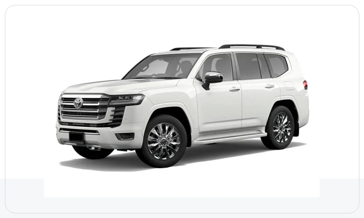 White Toyota Land Cruiser VIP rental vehicle in Pakistan